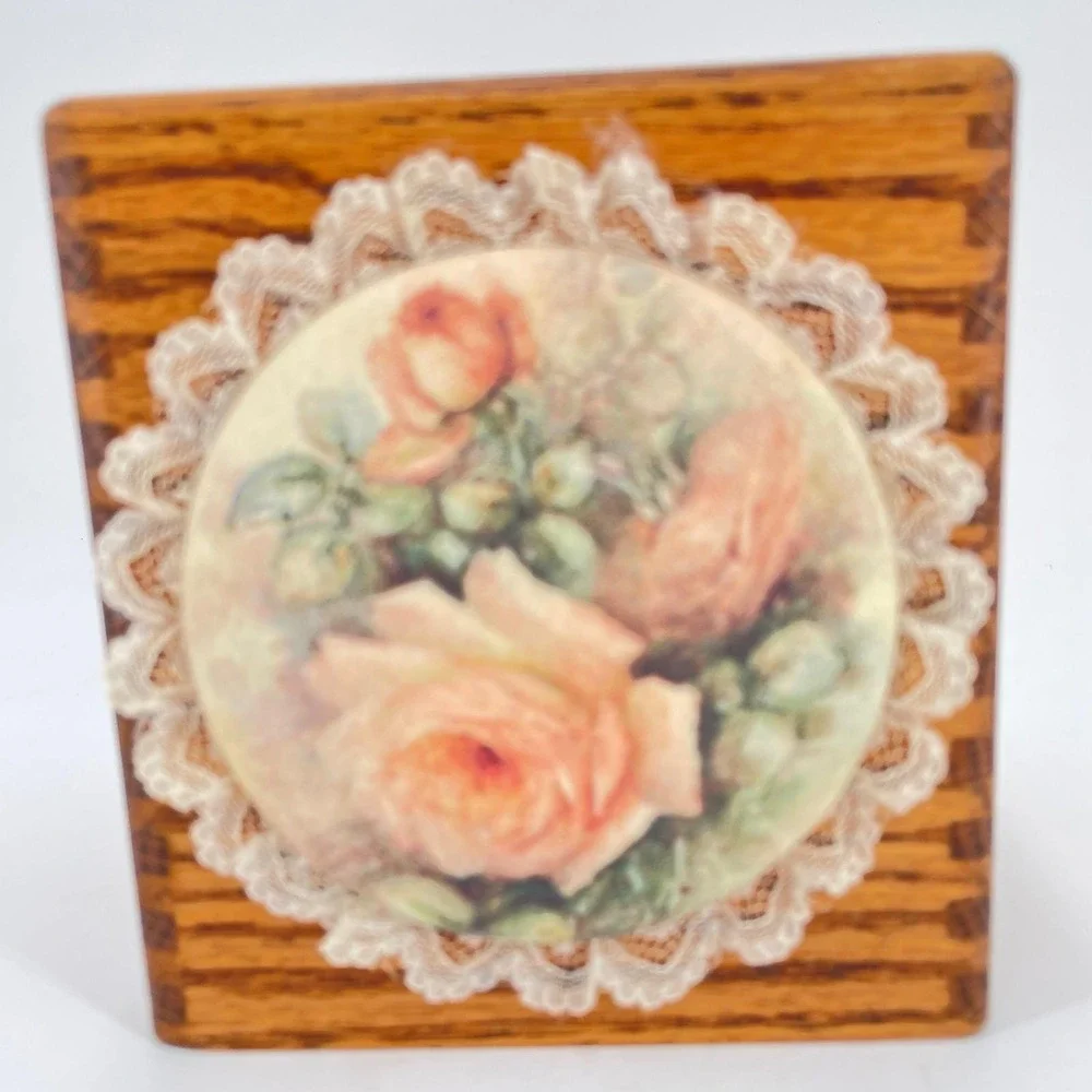 Plum Pretty Floral Cottagecore Wall Decor Tissue Box Set Pebble Crinkle Texture